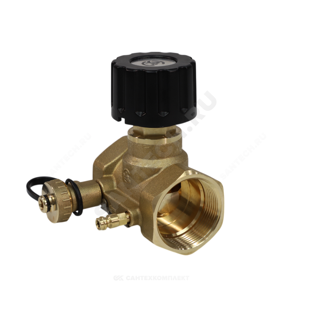 Клапан балансировочный ручной латунь 2013 Ду 40 G1 1/2" Ру16 Тмакс=120 оС ВР Kvs=10м3/ч с измерительными ниппелями EURO Aquasfera 2013-05