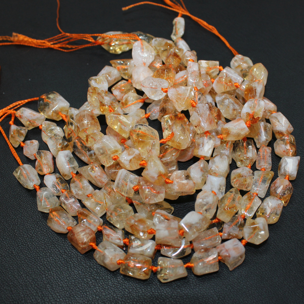 Цитрин галтовка граненая 9-13мм