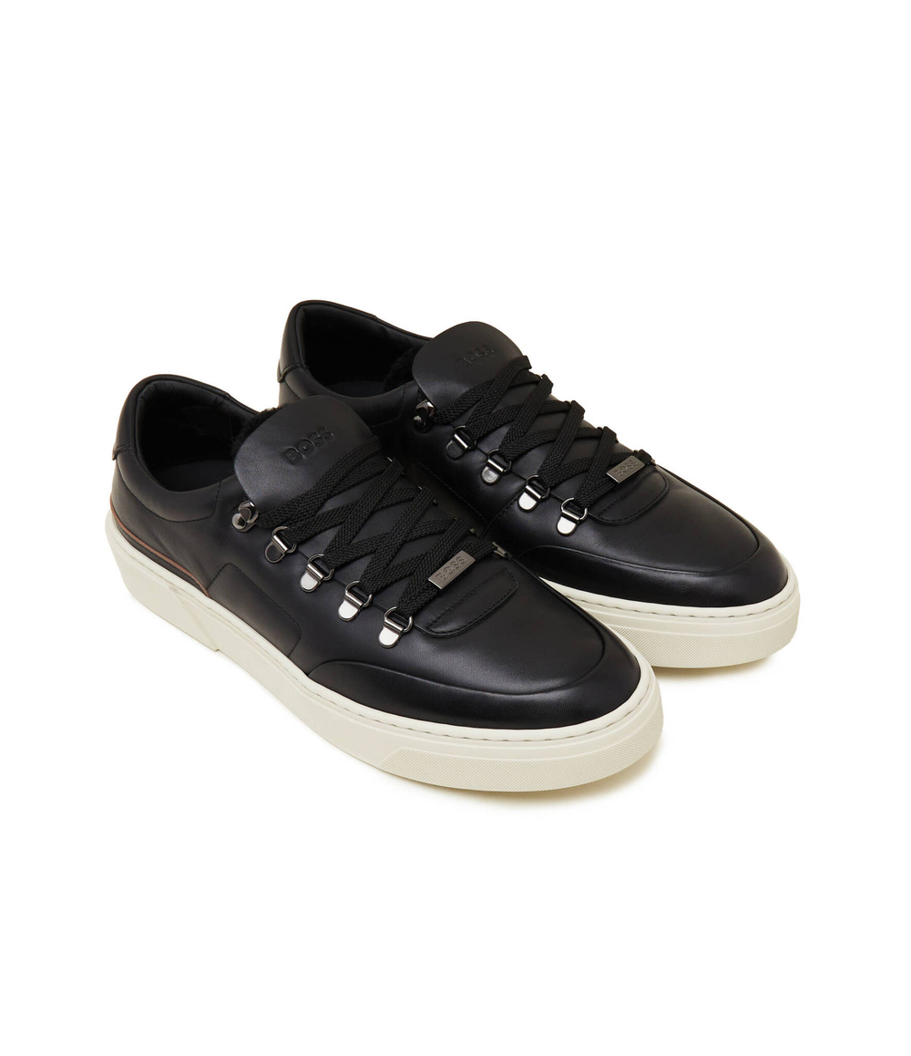 Кожаные кроссовки gary_tenn_lthk BOSS BLACK - черный(50500185)