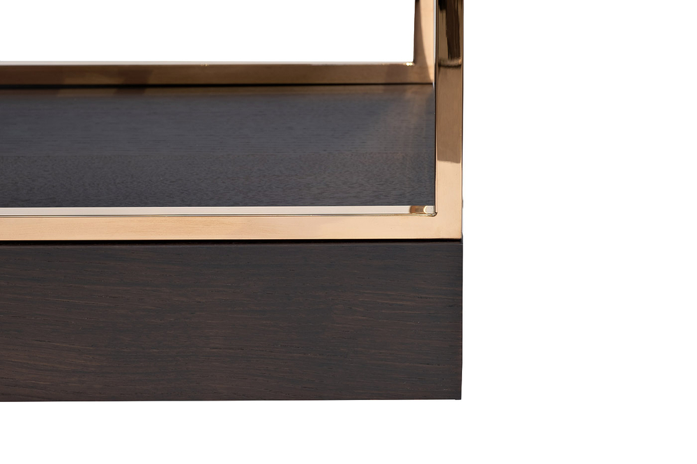 Стеллаж-полусфера Garda Decor Garda Decor роз.золото, темн.шпон 120*45*230 см