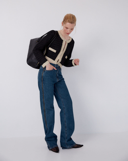 Джинсы на молнии синий