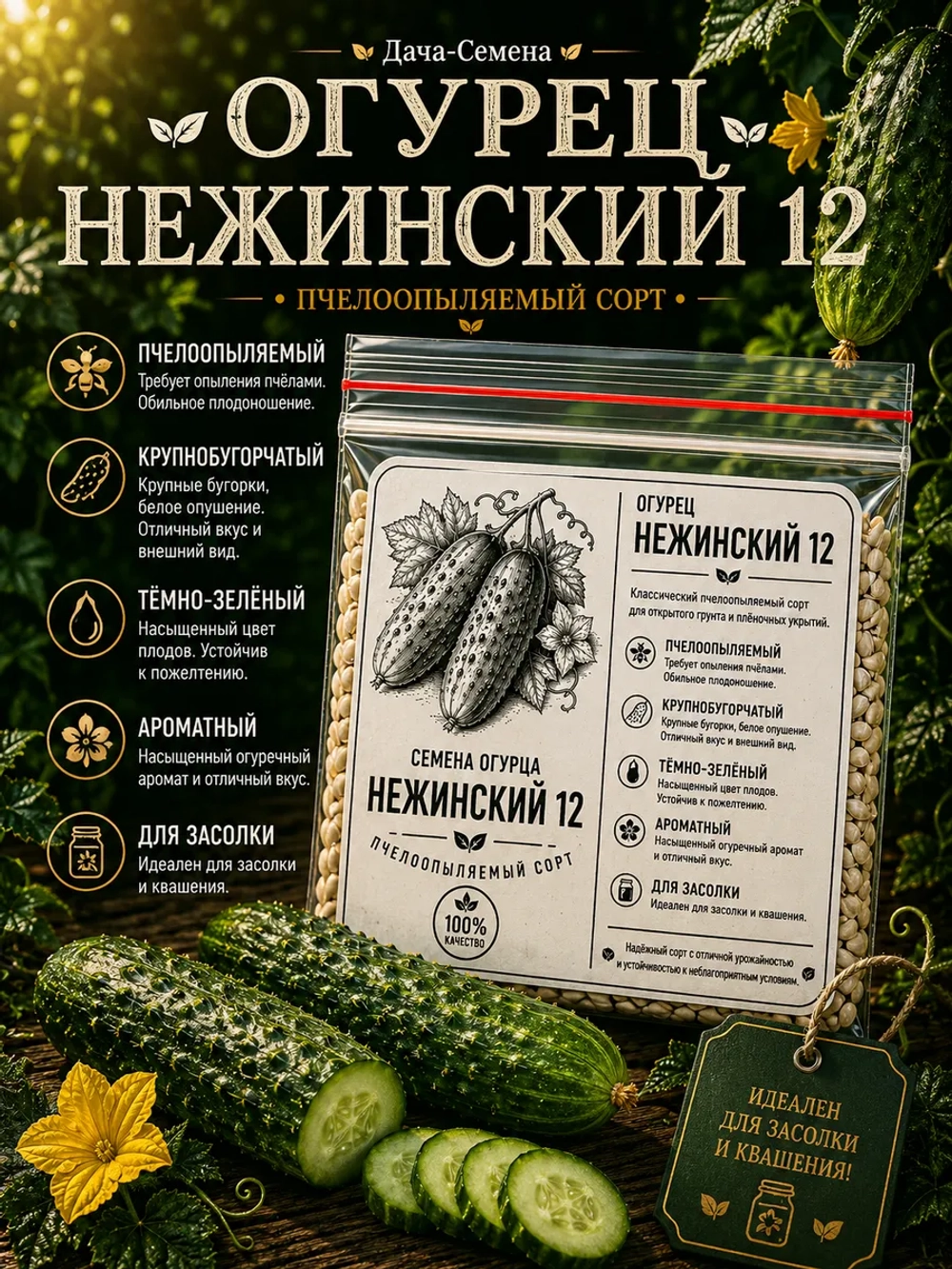 Семена огурца Нежинский 12