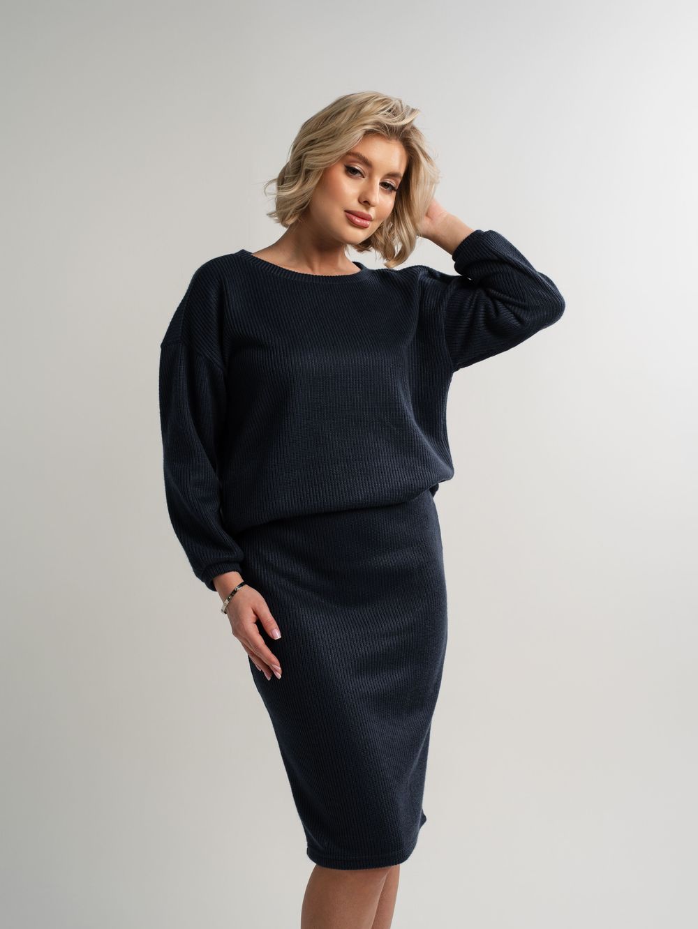 Костюм с юбкой Совершенство форм (синий) К15118-10М LT Collection