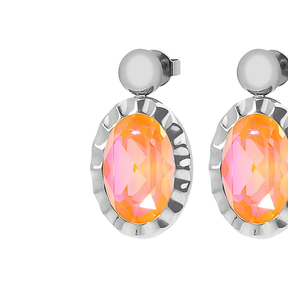 Серьги Qudo TIVOLA UNICA big (S/P) Crystal orange ignite 2,65 cm 332213