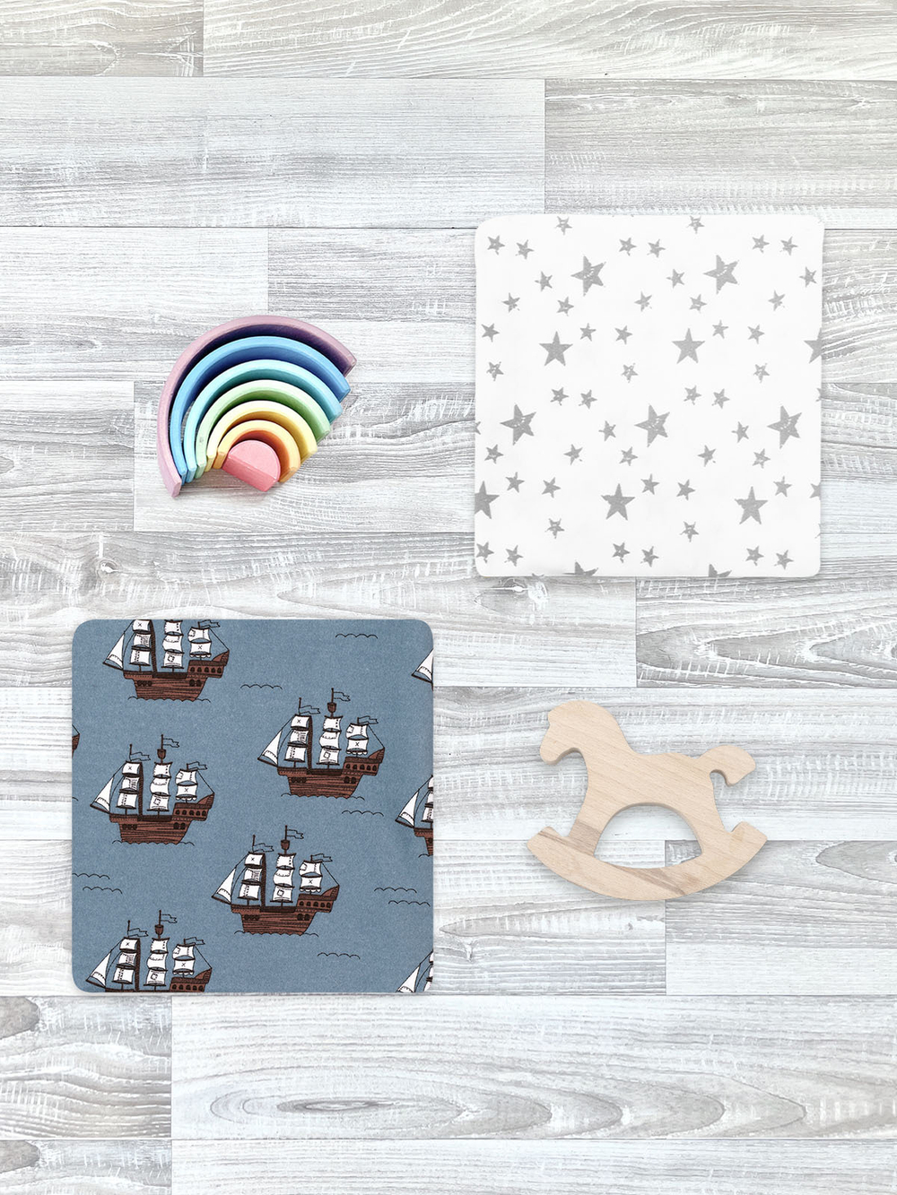 Сет из 2х пелёнок Mjölk Морской бой/Звёзды