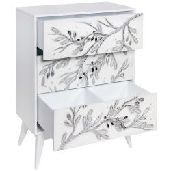 Ручка мебельная скоба Oliva Branch (Олива Бранч) правая Античное серебро