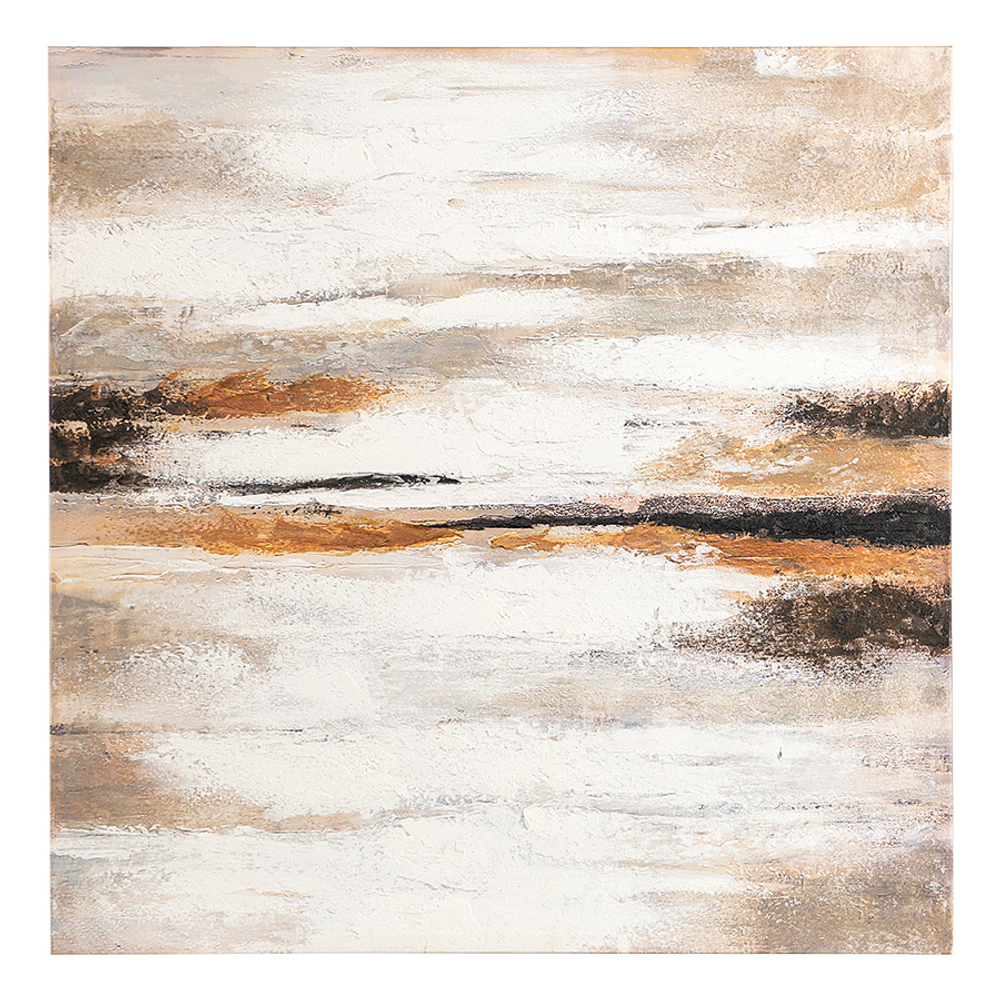 Панно декоративное с ручной росписью by feel, 80х80 см, бежевое