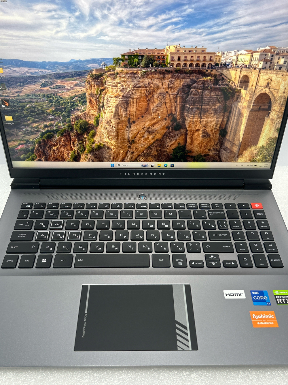 Ноутбук игровой Thunderobot Zero Ultra 7 (JT009JE09RU) 16"/Intel Core i7-12700H/RAM 32GB/SSD 1024GB/GeForce RTX 3080Ti/2560x1600/IPS/165Hz/Win11/Подсветка кл-ры: RGB/Серый. Состояние: B1