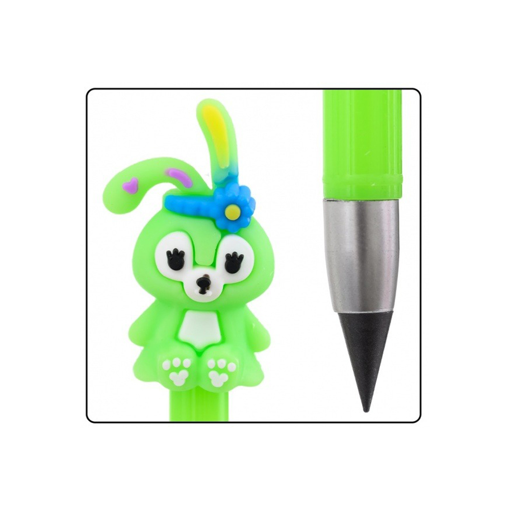 Карандаш вечный, чернографитный, Basir, серия "Зайчик", с фигуркой на корпусе