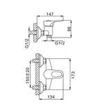 Смеситель для душа 40к F2028-B FRAP с отв. (+шланг и лейка F04, хром, силумин)