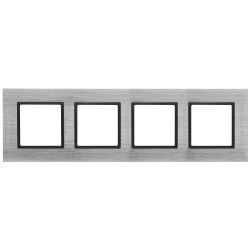 14-5204-41 ЭРА Рамка на 4 поста, металл, Эра Elegance, сталь+антр