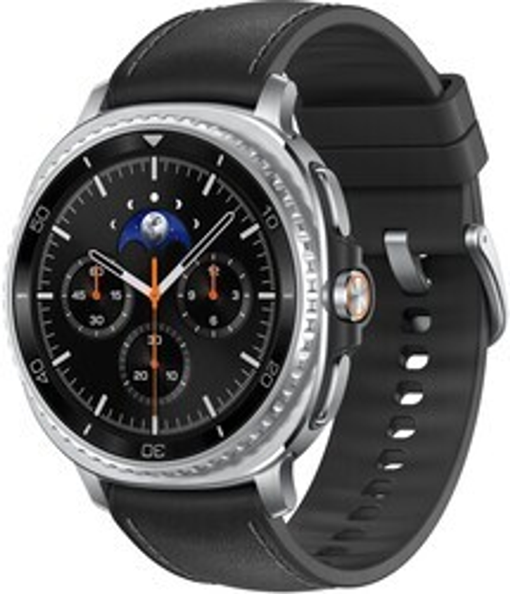 Смарт-часы Samsung Galaxy Watch8 Classic LTE 46mm [корпус - серебристый, ремешок - черный, 1.34", Super AMOLED, 438x438, IP68, Bluetooth, NFC, Wi-Fi, для Android 12.0 и выше]
