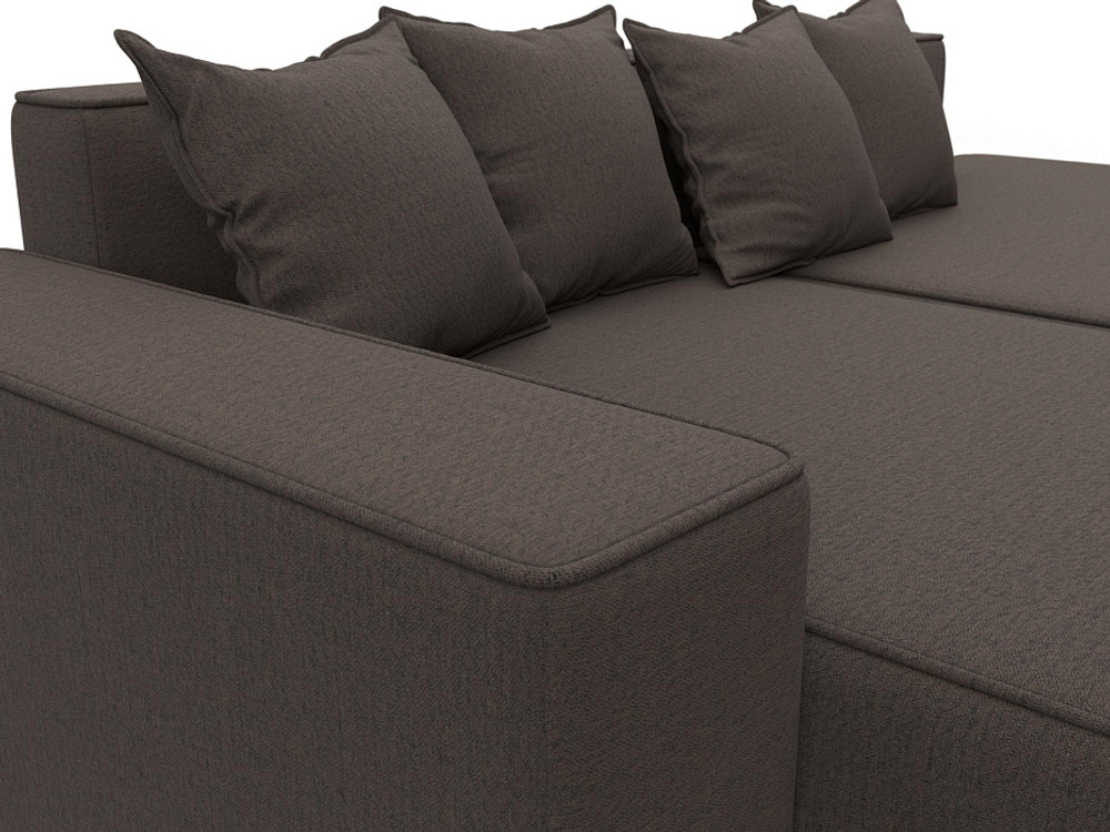 Диван угловой Лига-079 угол левый РОГОЖКА Амур 05 коричневый