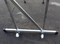 Лестница-платформа фиксированной высоты алюминиевая MEGAL ЛПФВА Н=1.5-5 передвижная с траверсой