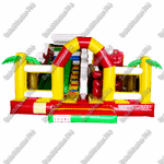 Коммерческий батут "Белый клык" с механизированной головой, цвет красно-желтый, 6*5*4 м