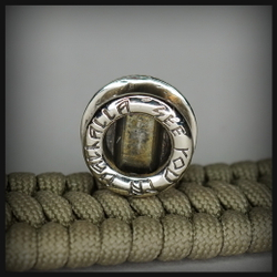 Бусина - вставка для браслета из паракорда "Норд" , мельхиор