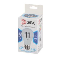 Лампа светодиодная ЭРА STD LED A60-11W-840-E27 11Вт груша нейтральный белый свет Е27 | Лампы cветодиодные Груша (A)