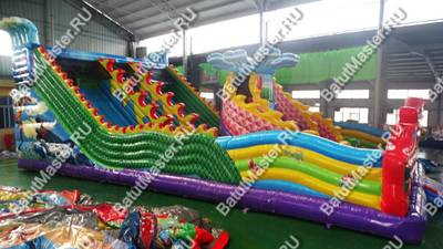 Коммерческий надувной батут "Хижина дракона", 15*8*7 м