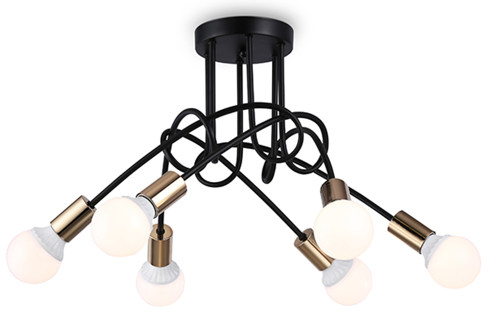 TR80419/6 BK/GD черный/золото E27/6 max 60W D690*370