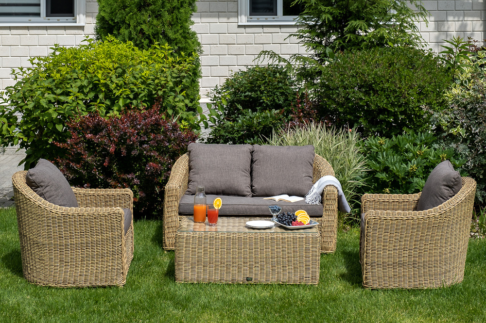 "Кон Панна" столик журнальный из искусственного ротанга, цвет соломенный