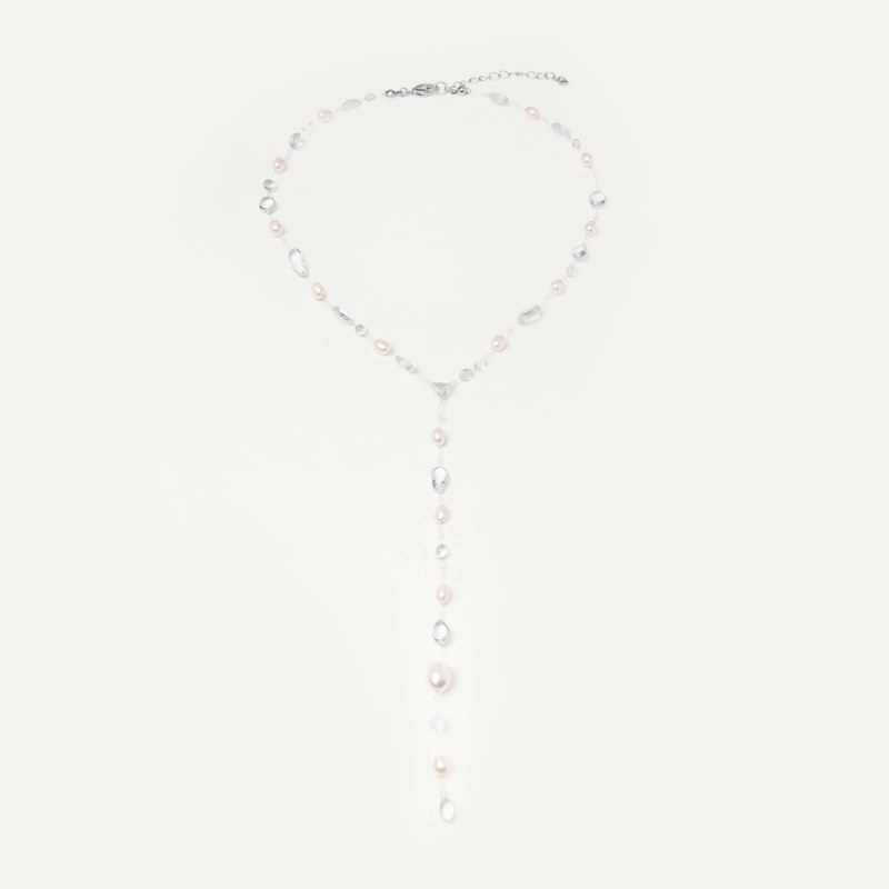 Колье Сотуар Капли и Жемчуг