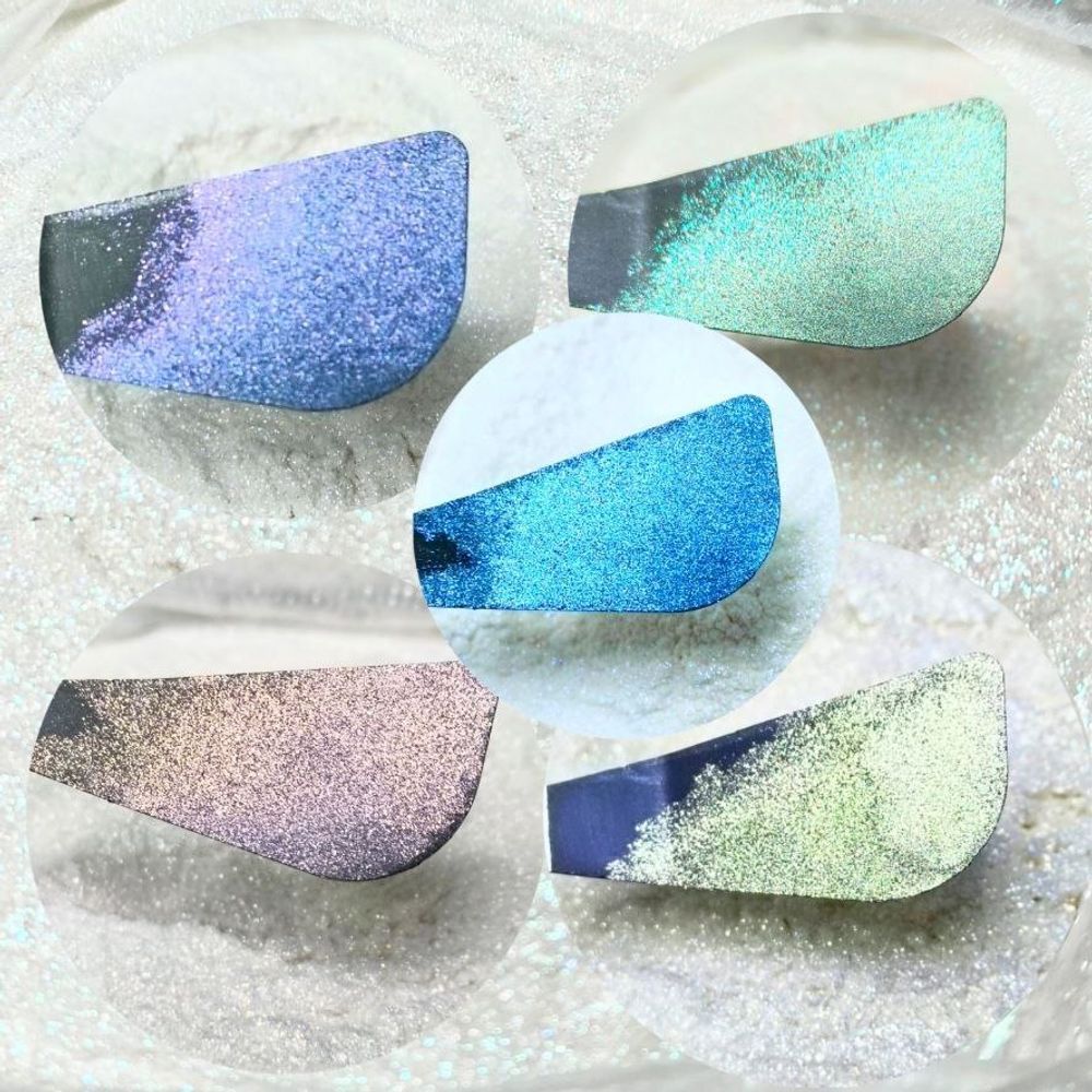 Хайлайтер - иллюминатор сухой супер мерцающий блеск "Жемчужные хамелеоны" - набор 5 штук