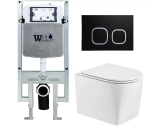 Унитаз с инсталляцией WeltWasser AMBERG 497 ST + NESENBACH 004 GL-WT + AMBERG RD-BL