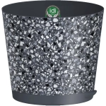 Горшок для цветов пластиковый 0,5л d-10см «Stone Flower» с прикорневым поливом с декором серый