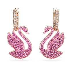 ICONIC SWAN:PE HOOP EARRINGS ROS/ROS