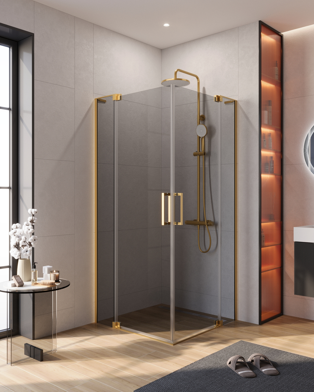 Душевой уголок CEZARES SLIDER-A-2-90/100-GRIGIO-BORO