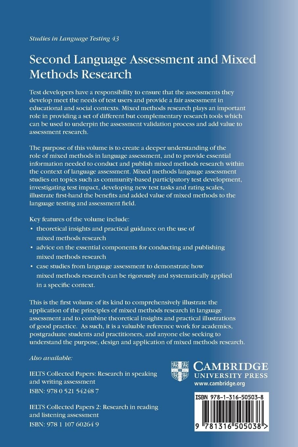 Second Language Assessment and Mixed Methods Research (Studies in Language Testing, Series Number 43) 1st Edition
