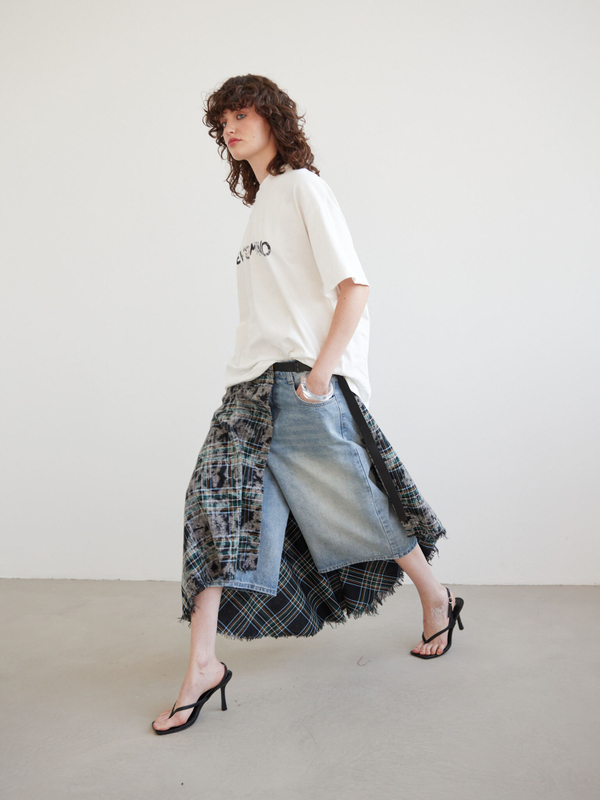 Юбка-килт Grunge, черно-зеленая