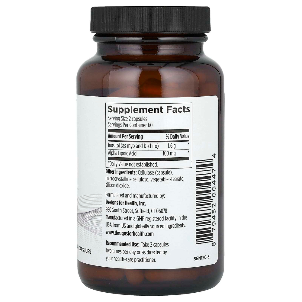 Designs For Health, Sensitol™, Myo-Inositol, D-Chiro-Inositol, And ALA, 120 Vegetarian Capsules
