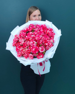 Роза кустовая малиновая Фаерфокс,19 веток(00111)