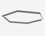 Подвесной LED светильник шестиугольный LP85-ARENA6-600 84Вт (сегмент 604 мм) 4000K 8464Лм серый 1208х1208х80мм DARKLUM