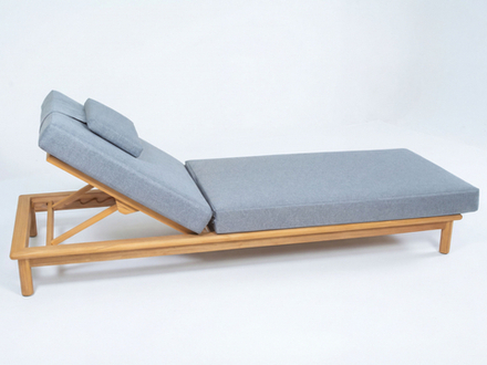 Шезлонг Ideal Patio САПОРИ тик, светло-серый матрас, подушка