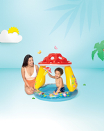 Бассейн надувной Intex 57114 Sunset Shade Грибок 102х89 см / Круглый бассейн Интекс с навесом от солнца и надувным дном для дачи