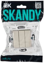 SKANDY Выключатель 3-клавишный 10А SK-V11Sh шампань IEK