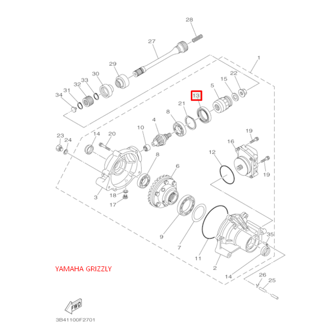 Сальник переднего редуктора 48х65х9 квадроцикл YAMAHA GRIZZLY 350-700 (Yamaha)
