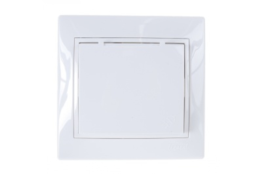 Розетка 1 местная LEZARD Мира белая с белой вставкой с крышкой с/з керамика