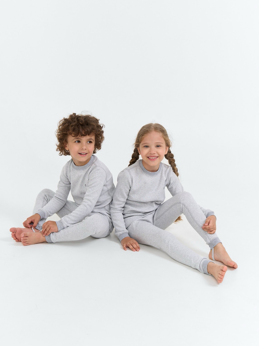 Термобельё джемпер и брюки, Серый меланж