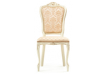 Стул деревянный Woodville Руджеро патина золото, бежевый комби, ножки белые