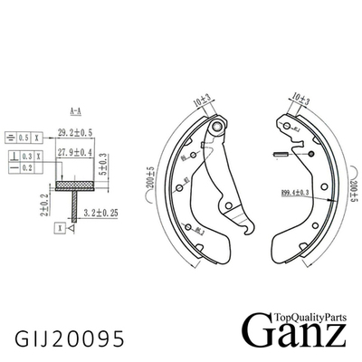Колодки барабанные OPEL Astra F/Corsa B/Tigra A/Kadett E /200x29mm GANZ GIJ20095