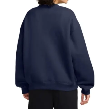 Женская Кофта теннисная Nike Studio Fleece Medium Weight Oversized Crew - midnight navy/sail