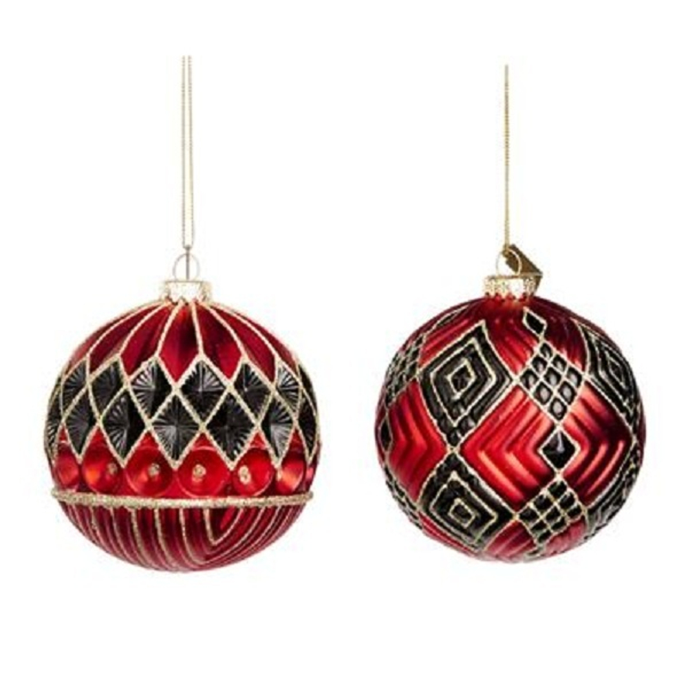 Шар красный с чёрными ромбами