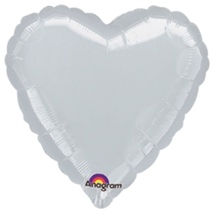 А Б/РИС СЕРДЦЕ 18" Металлик Серебро