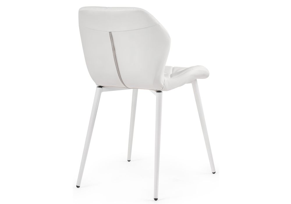 Стул на металлокаркасе Вальд экокожа белый / белый глянец