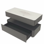 Тумба с раковиной Vincea Caprise 120 VMC-4CA120MG/VCB-4CA120MWG серый матовый
