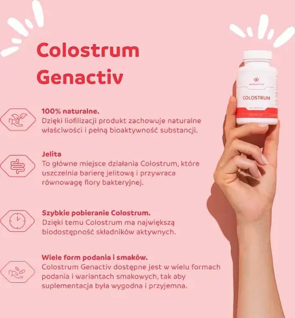 Диетическая добавка Genactiv Колострум и кобылье молоко, 180 капсул