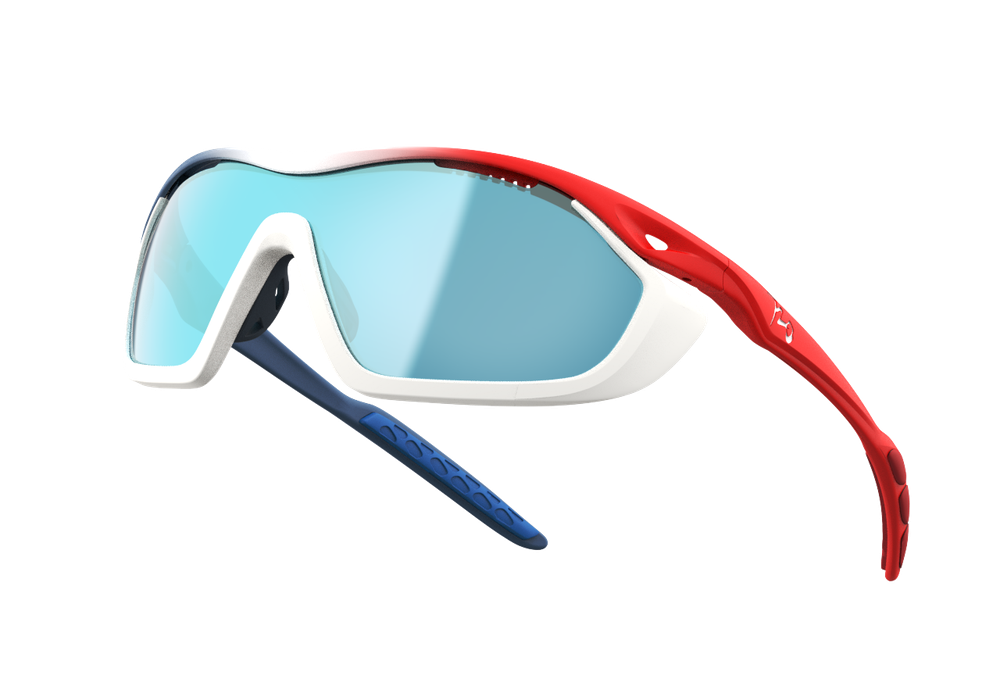 Спортивные очки 720armour Analog Pro / Matte Dark Grey Blue / Matte Neon Red Orange / Matte White Gasket / Smoke Full Blue White Lens